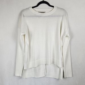 Athleta Cream/White Open Back Loungewear Crewneck Sweater Size Medium